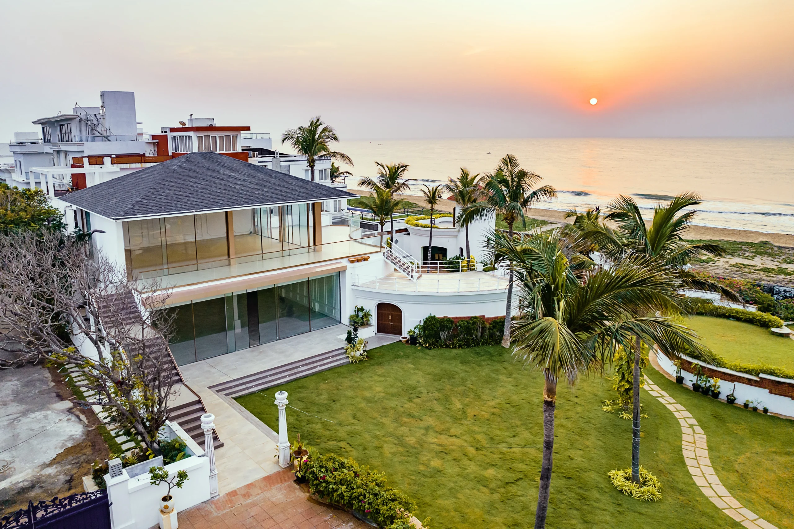 Glass House wedding venue with beachfront views and elegant banquet hall Chennai